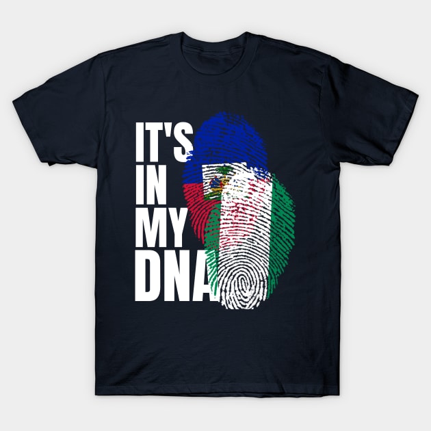 Nigerian And Haitian Mix Heritage DNA Flag T-Shirt by Just Rep It!!